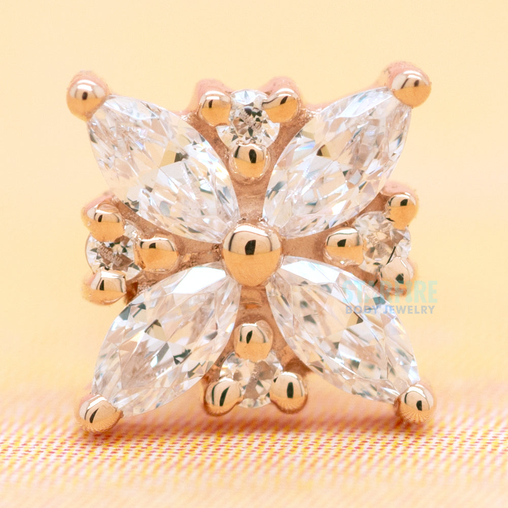 "Tiny Pleades" Threaded End in Gold with White CZ's