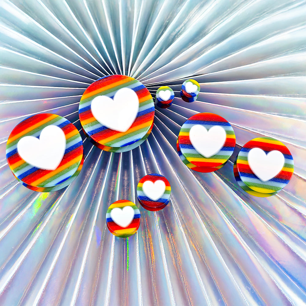Heart Glass Plugs - Love is Love