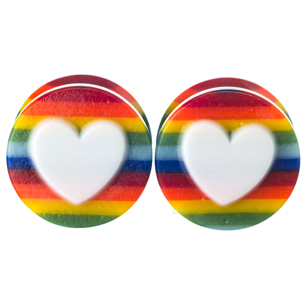 Heart Glass Plugs - Love is Love