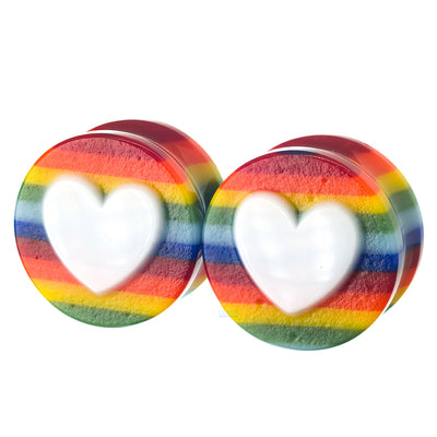 Heart Glass Plugs - Love is Love
