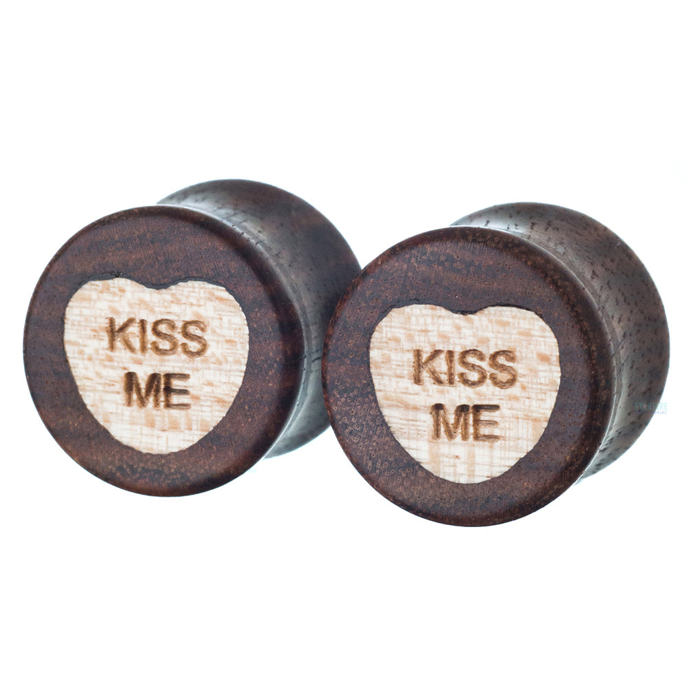 Sweet Heart Wood Inlay Plugs