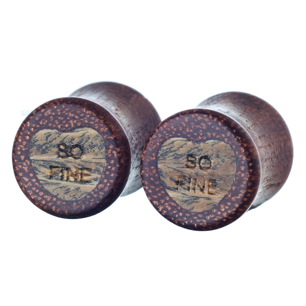 Sweet Heart Wood Inlay Plugs
