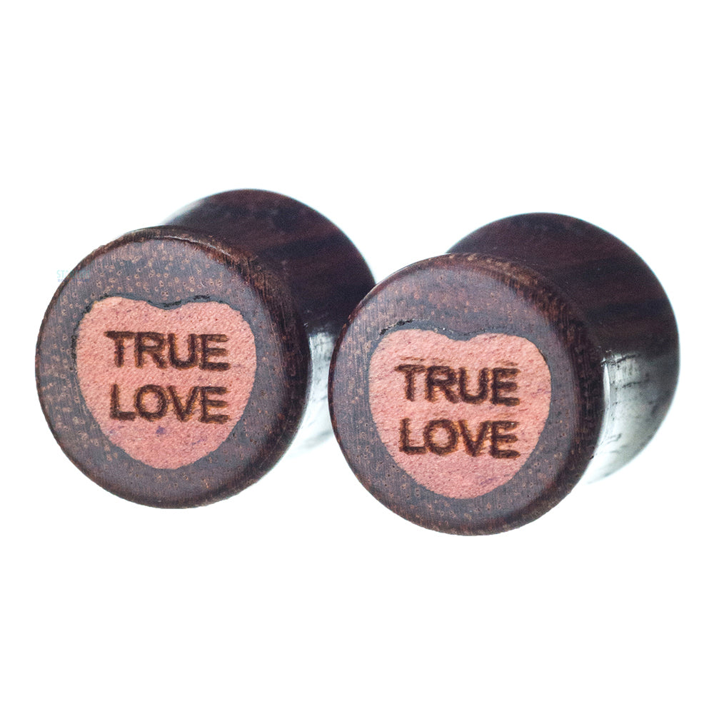 Sweet Heart Wood Inlay Plugs