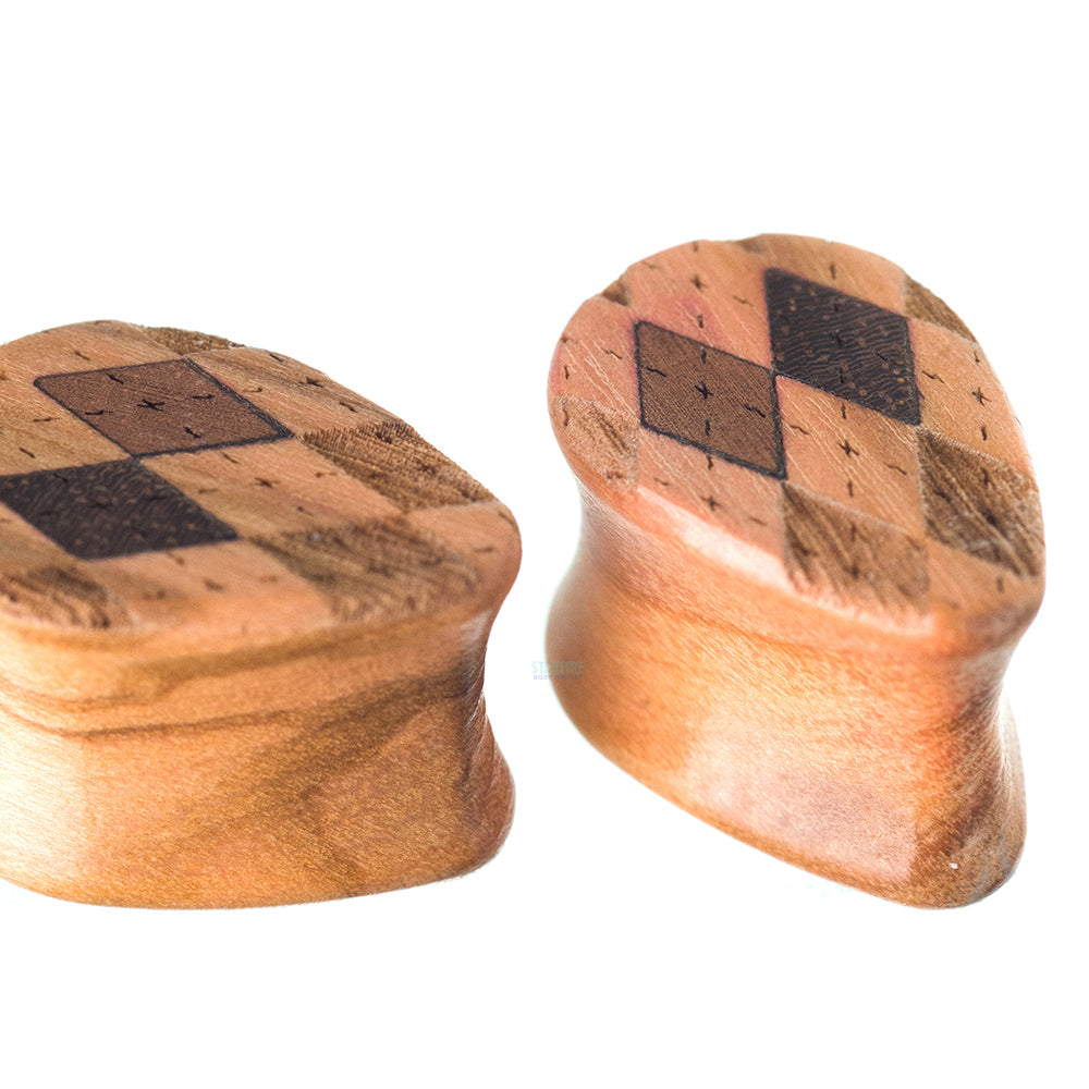 Argyle Wood Teardrop Plugs