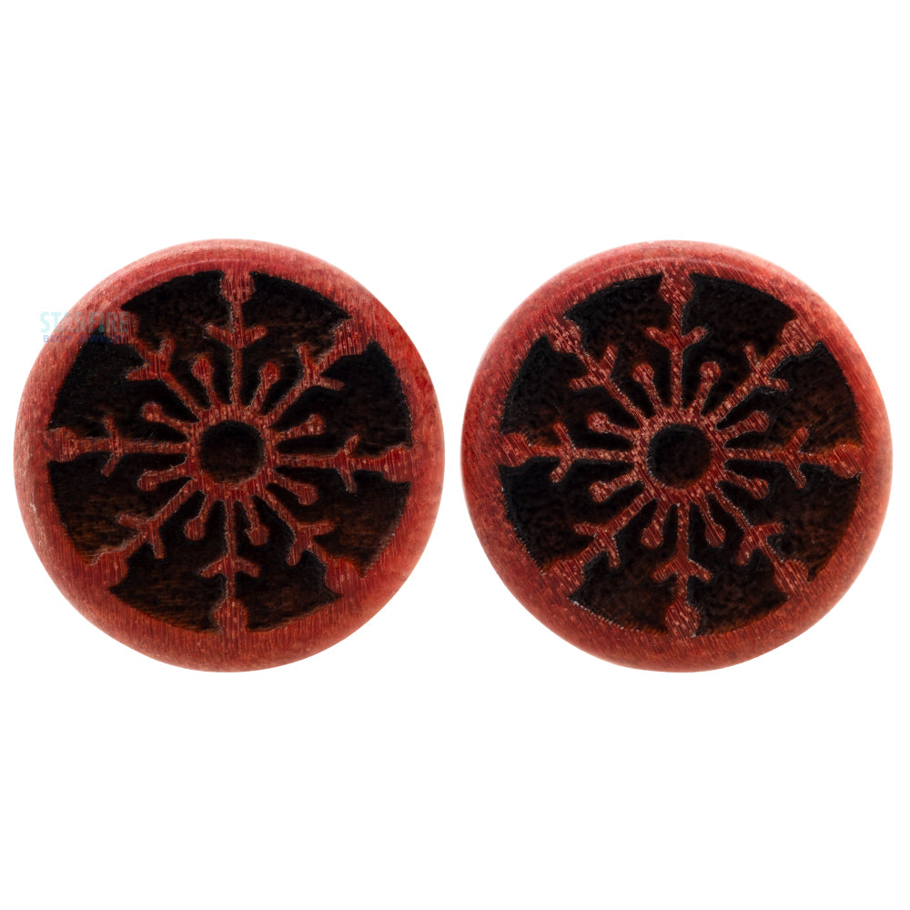 Round Flake Snowflake Wood Plugs