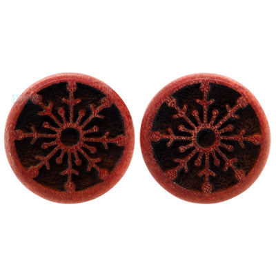 Round Flake Snowflake Wood Plugs