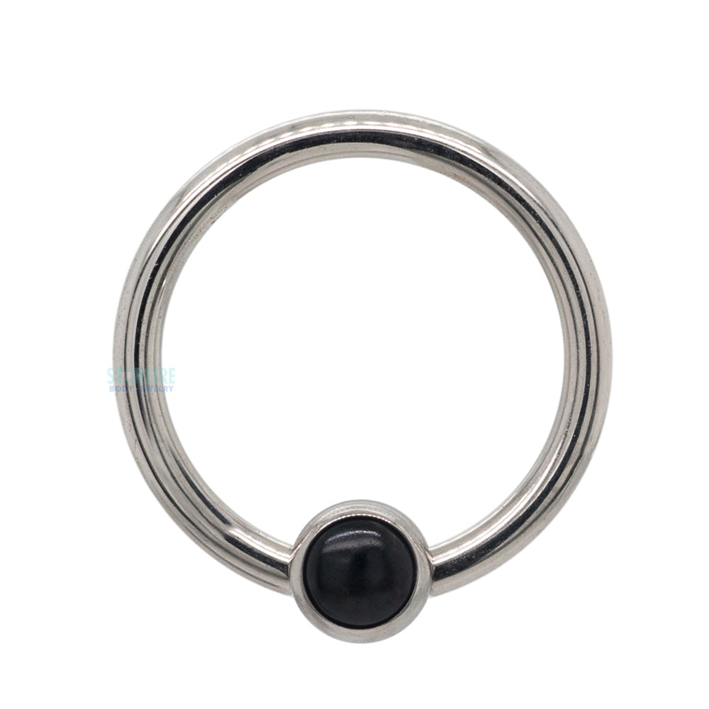 Captive Bead Ring (CBR) with Bezel-Set Natural Stone