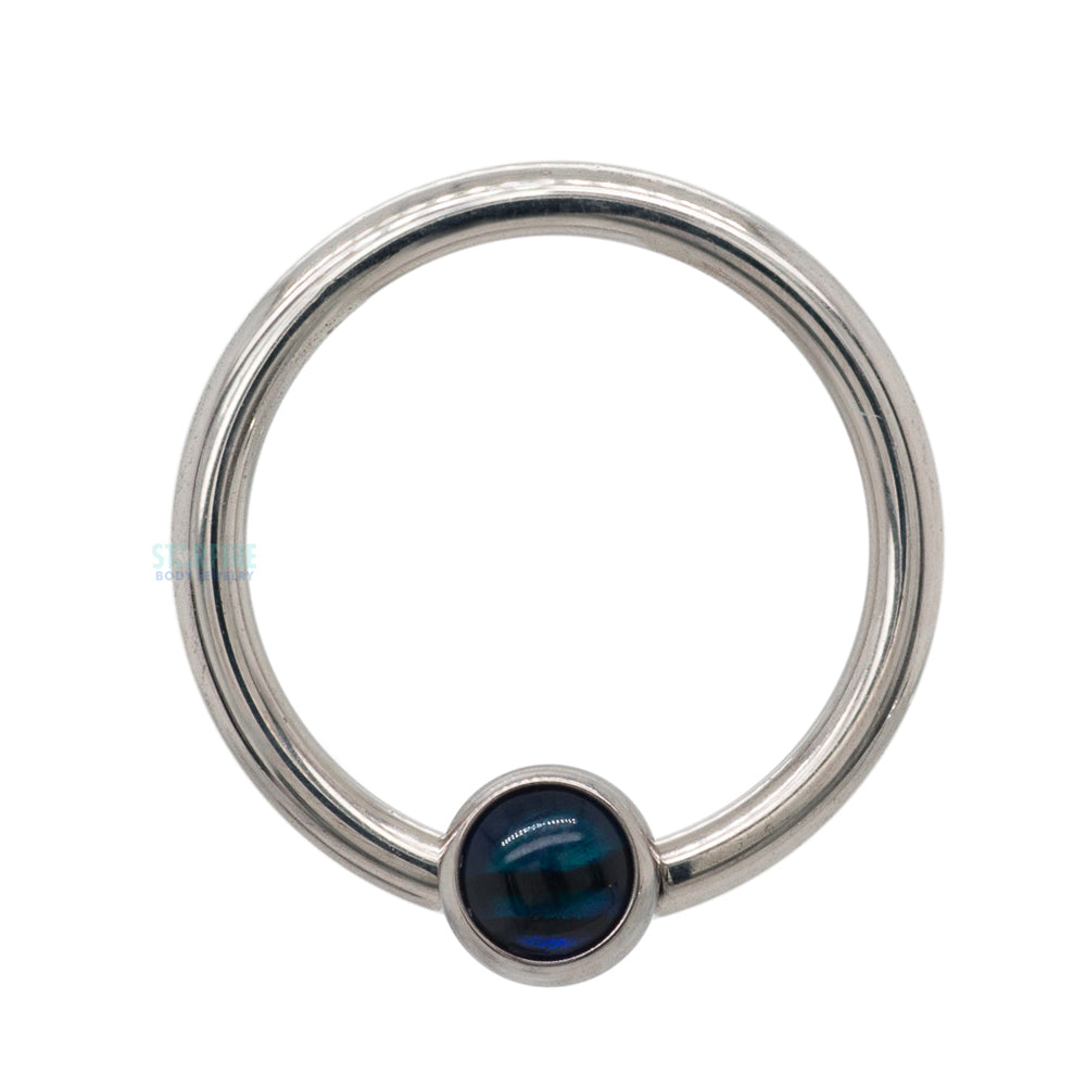 Captive Bead Ring (CBR) with Bezel-Set Natural Stone