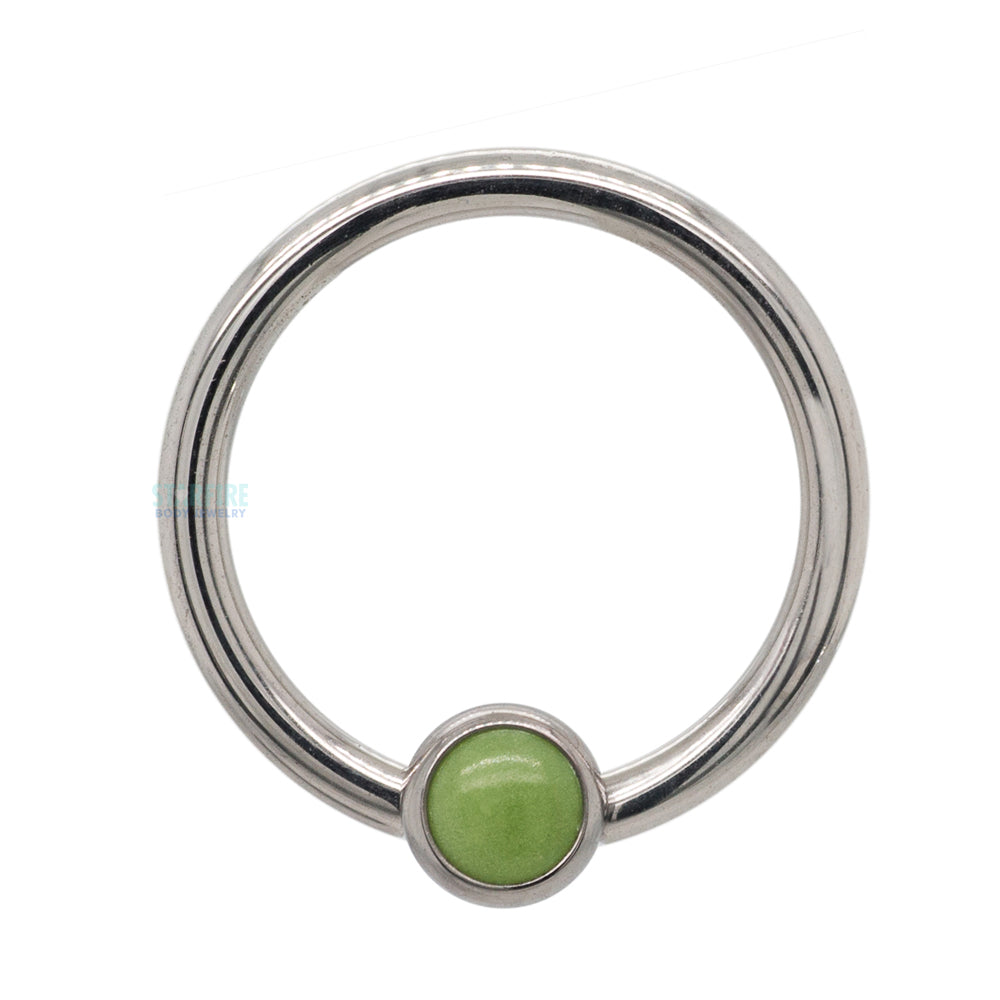 Captive Bead Ring (CBR) with Bezel-Set Natural Stone