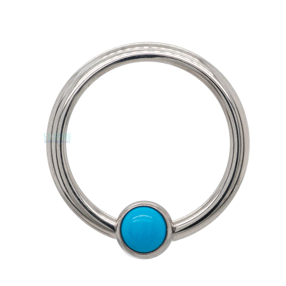 Captive Bead Ring (CBR) with Bezel-Set Natural Stone