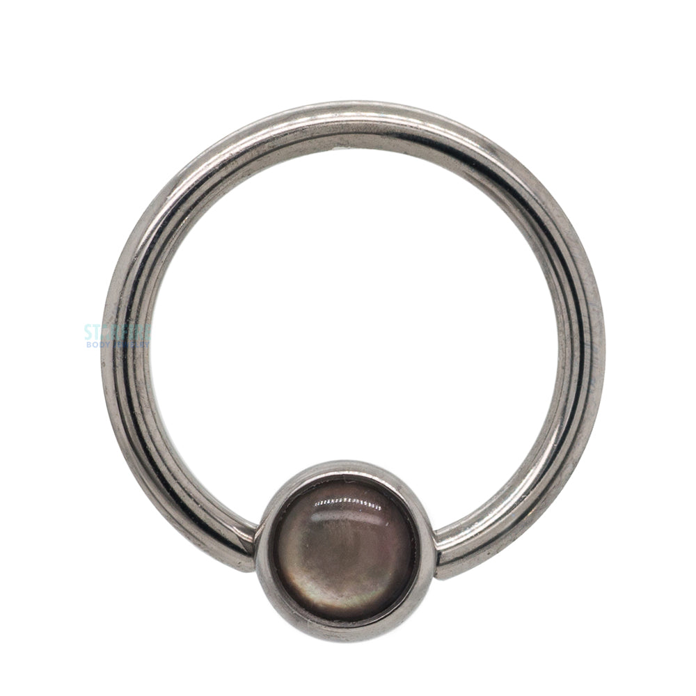 Captive Bead Ring (CBR) with Bezel-Set Natural Stone
