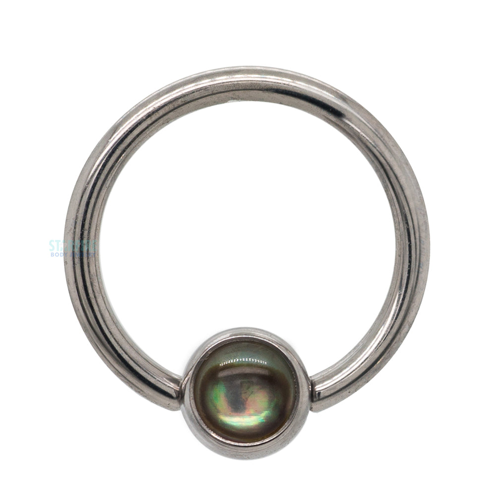 Captive Bead Ring (CBR) with Bezel-Set Natural Stone