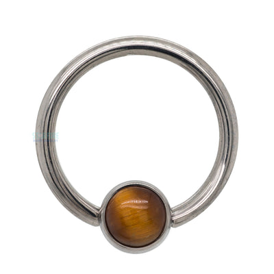 Captive Bead Ring (CBR) with Bezel-Set Natural Stone