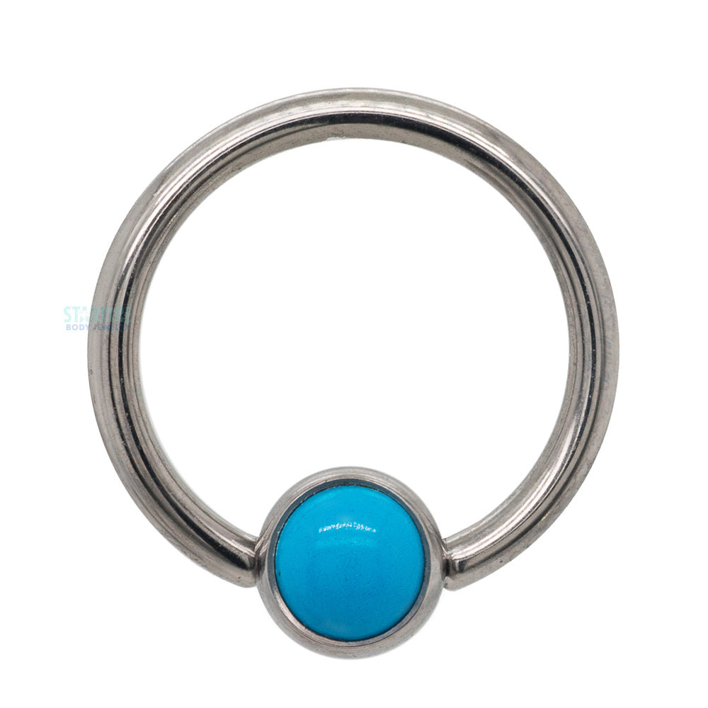 Captive Bead Ring (CBR) with Bezel-Set Natural Stone