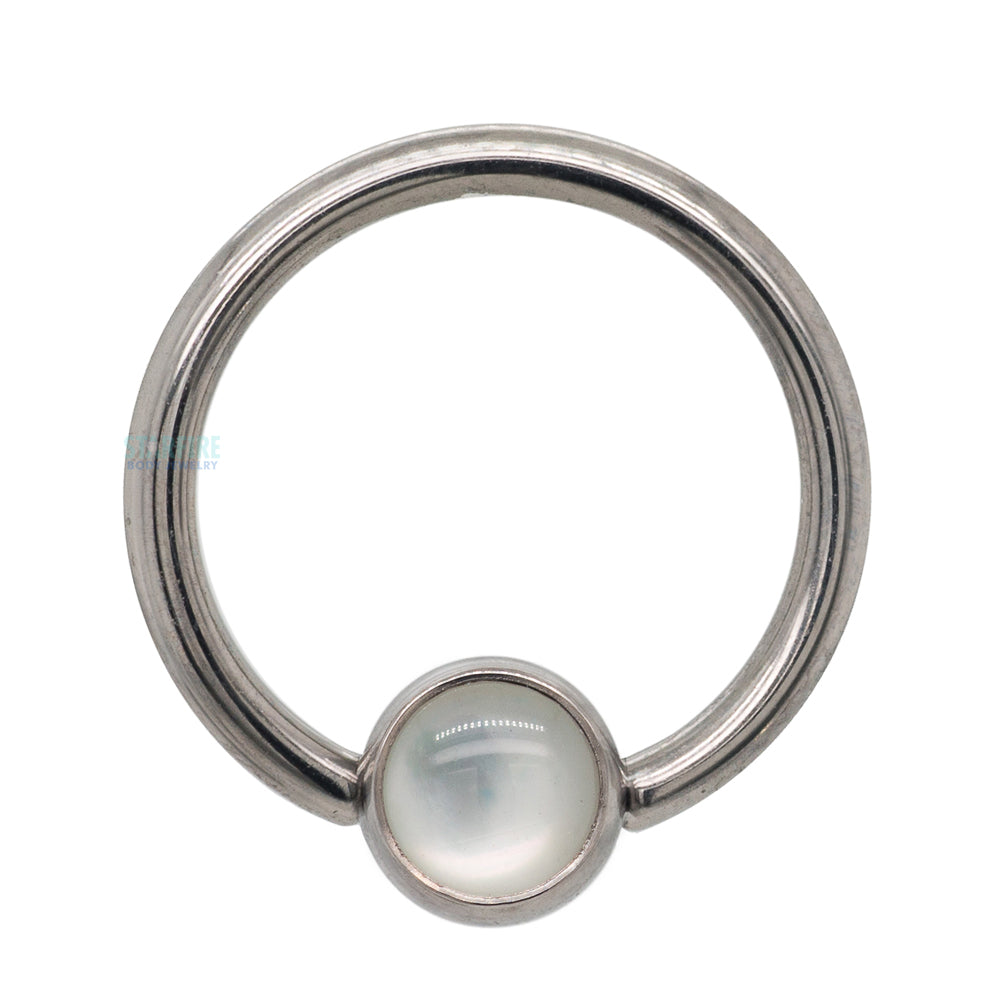 Captive Bead Ring (CBR) with Bezel-Set Natural Stone