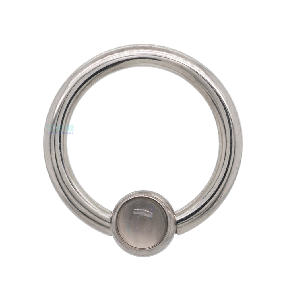 Captive Bead Ring (CBR) with Bezel-Set Natural Stone