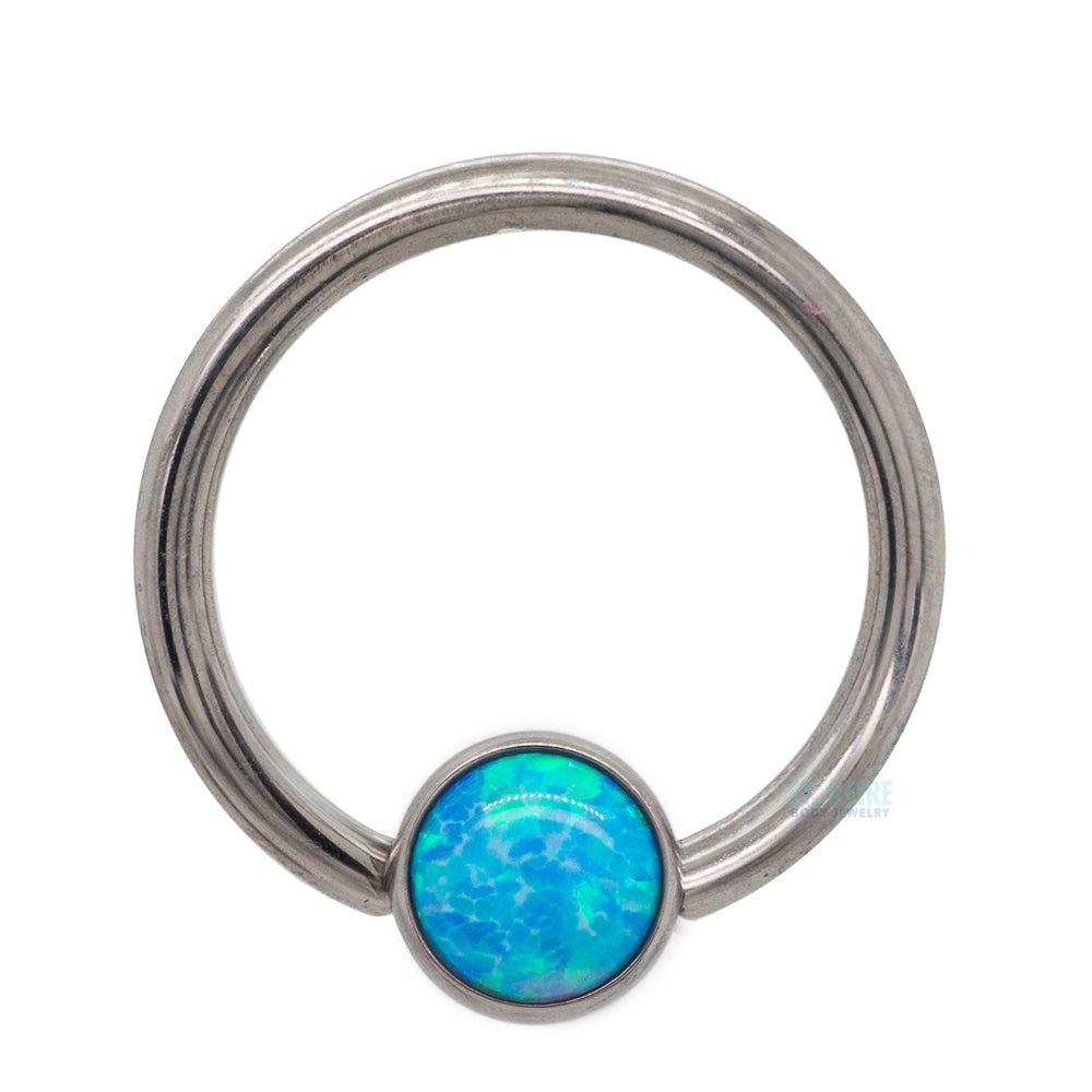 Captive Bead Ring (CBR) with Bezel-Set Opal