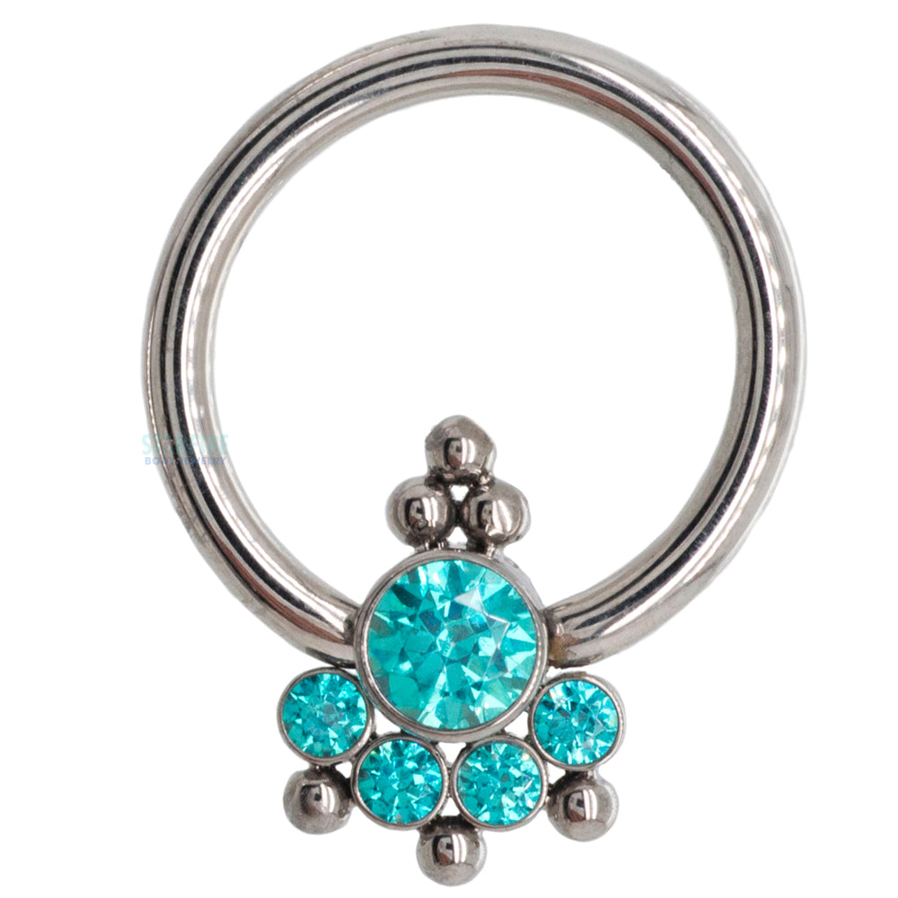6HC-6 'Haute Couture' Faceted Gem Captive Bead Ring (CBR)