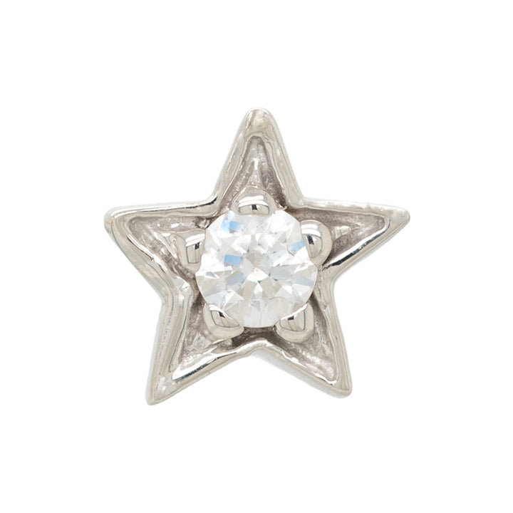 Concentric Star Nostril Screw in Gold & Platinum with White Diamond