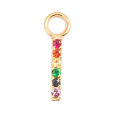 Rail Charm in Gold with Gemstones