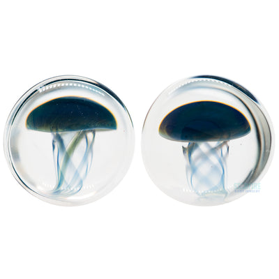 Jellyfish - Blue Moon on Clear Glass Plugs