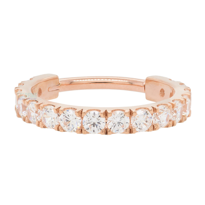 "Telesto" Hinge Ring in Gold & Platinum with White CZ's