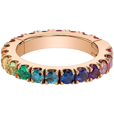 "Infinity Telesto" Hinge Ring in Gold & Platinum Rainbow with Genuine Gemstones