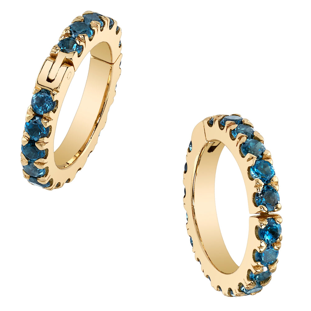 "Infinity Telesto" Hinge Ring in Gold & Platinum with London Blue Topaz