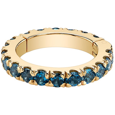 "Infinity Telesto" Hinge Ring in Gold & Platinum with London Blue Topaz