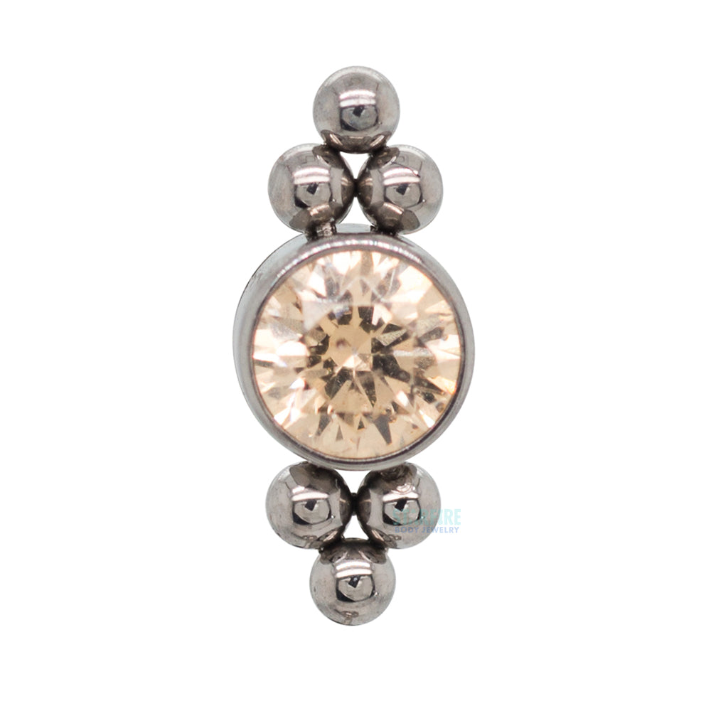 threadless: 11HT-6A 'Haute Couture' Faceted Gem Bezel End