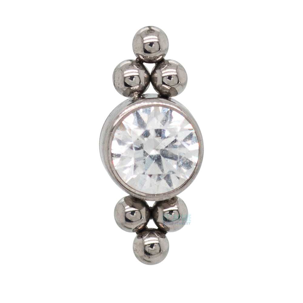 threadless: 11HT-6A 'Haute Couture' Faceted Gem Bezel End