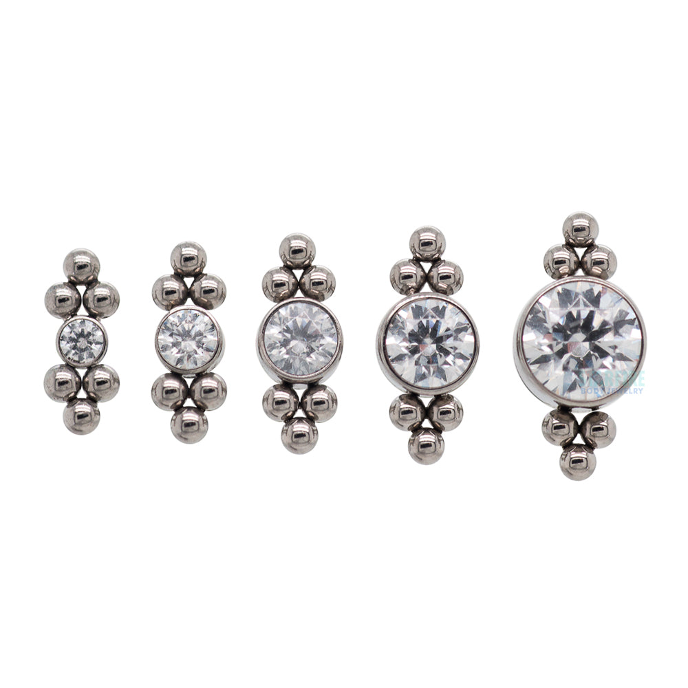 threadless: 11HT-6A 'Haute Couture' Faceted Gem Bezel End