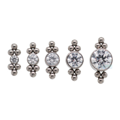 threadless: 11HT-6A 'Haute Couture' Faceted Gem Bezel End