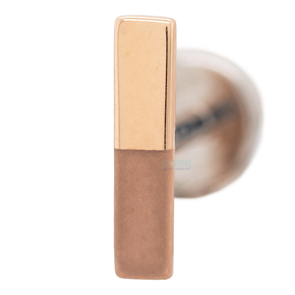 Half Sandblasted Rectangle in Gold - on flatback