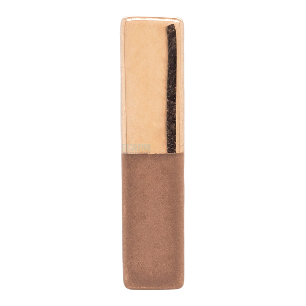 Half Sandblasted Rectangle in Gold - on flatback