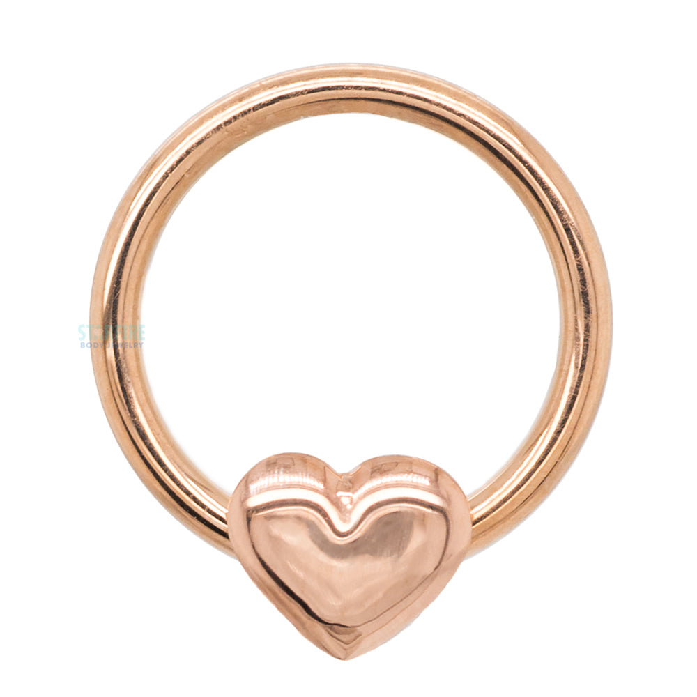 Puffy Heart Gold Captive Bead Ring (CBR)