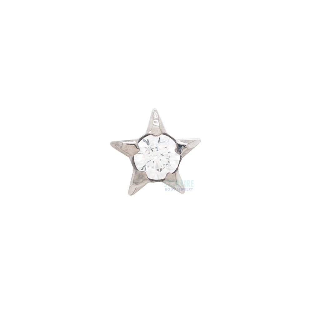 Gem Star Threaded End with Brilliant-Cut Gem