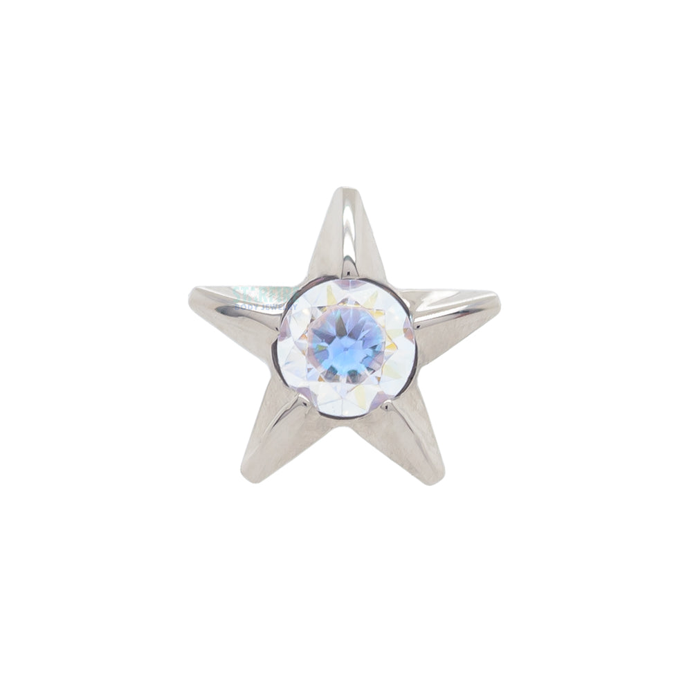 Gem Star Threaded End with Brilliant-Cut Gem