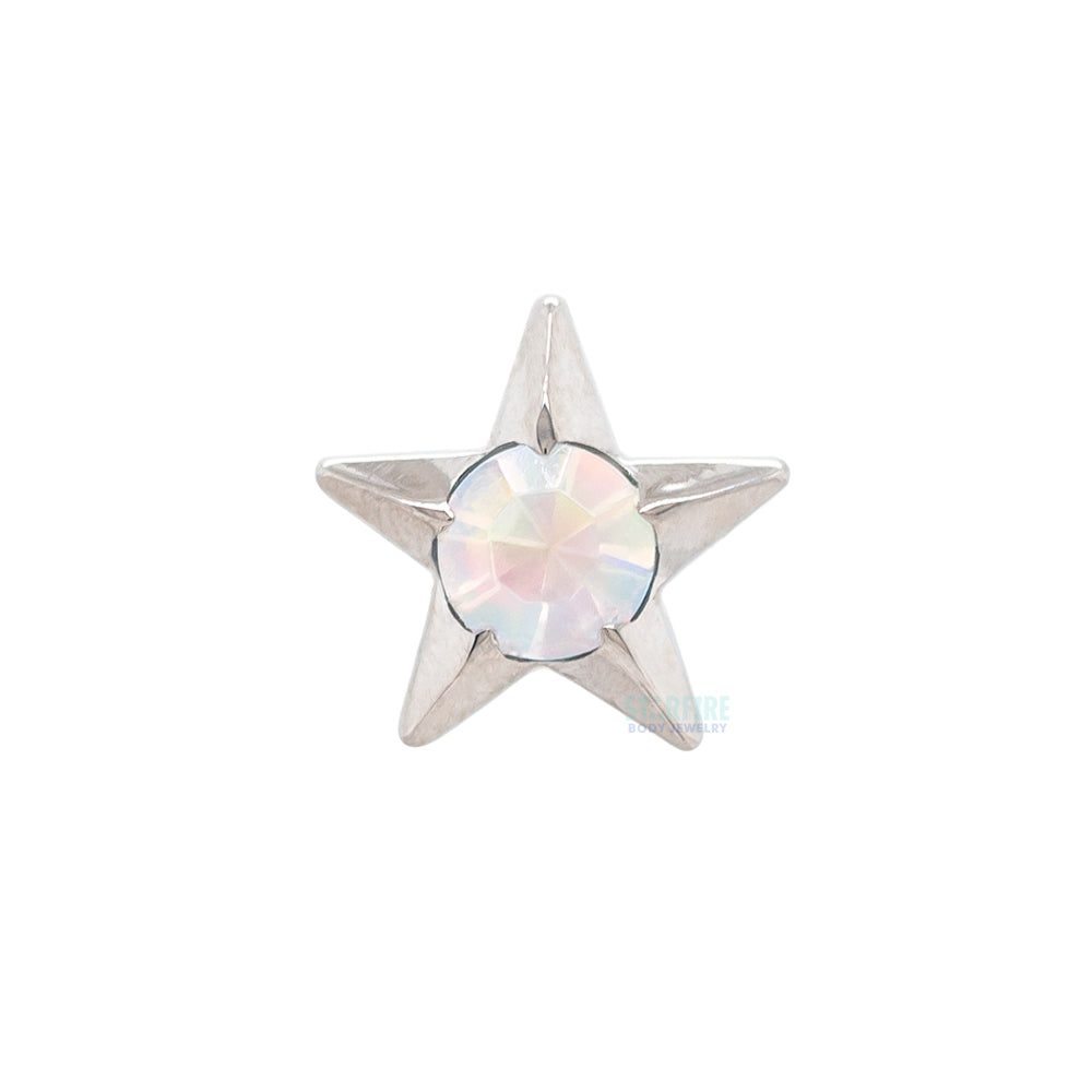Gem Star Threaded End with Brilliant-Cut Gem