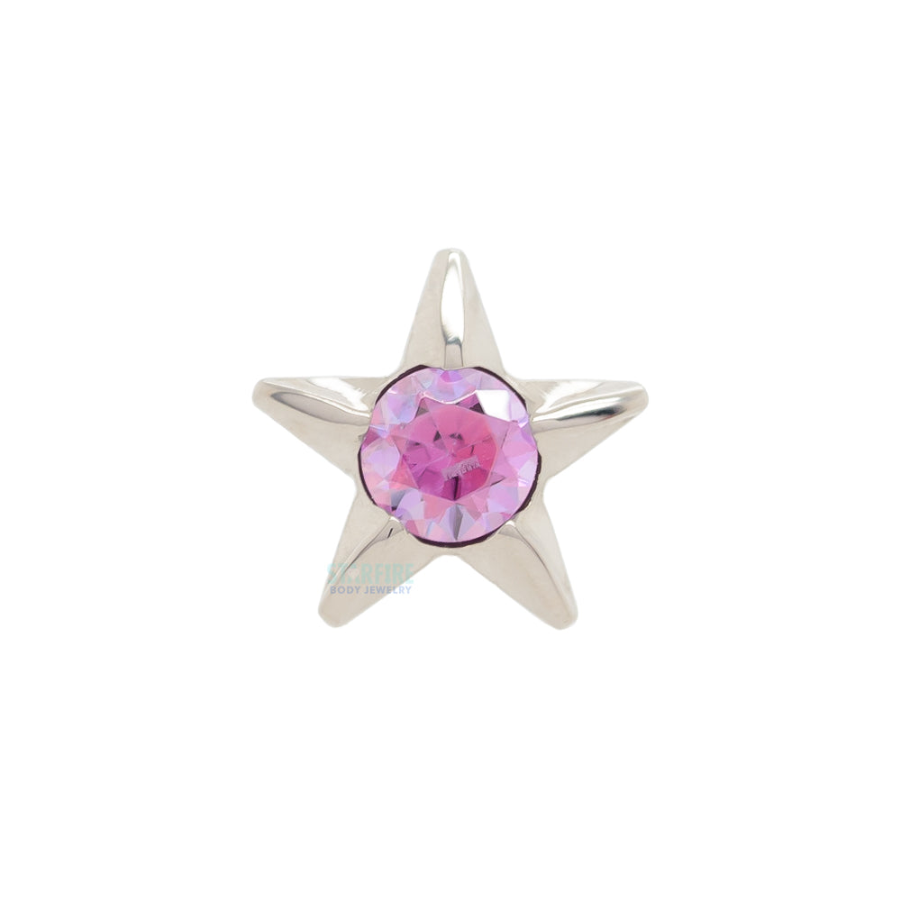 Gem Star Threaded End with Brilliant-Cut Gem