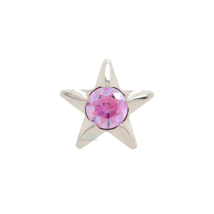 Gem Star Threaded End with Brilliant-Cut Gem