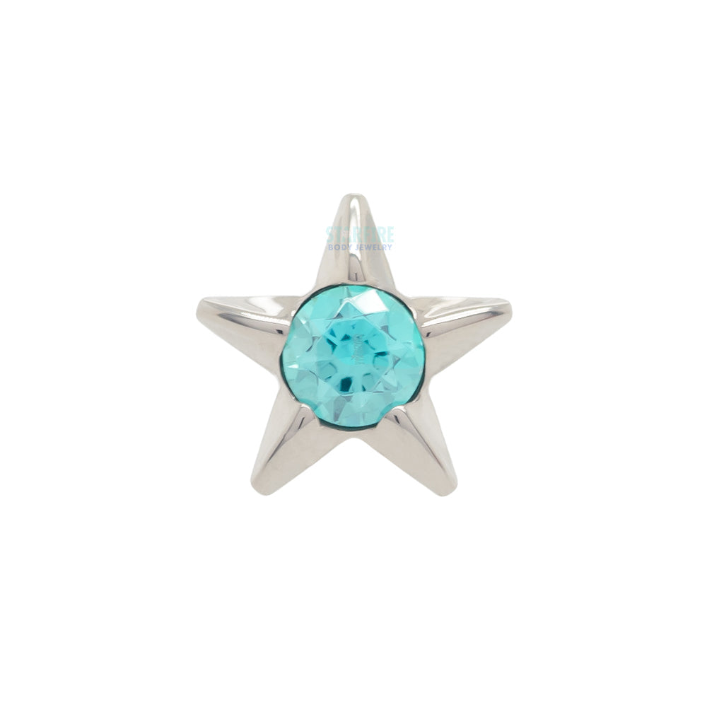 Gem Star Threaded End with Brilliant-Cut Gem