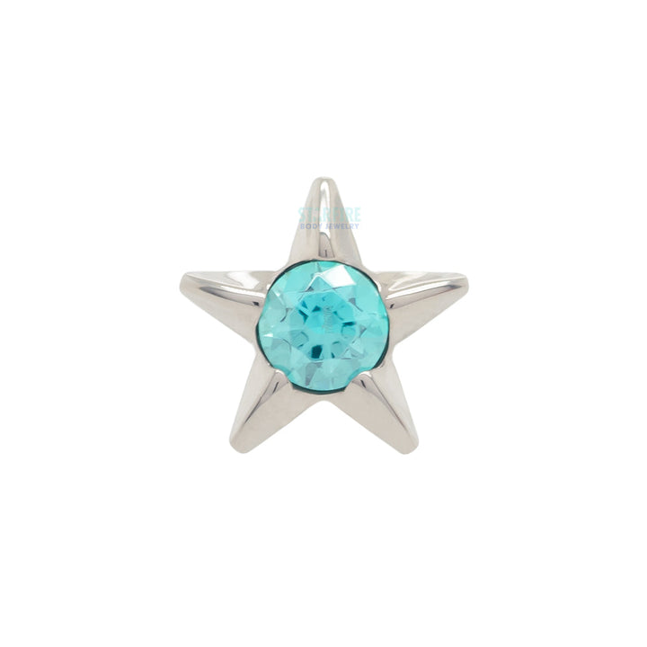 Gem Star Threaded End with Brilliant-Cut Gem