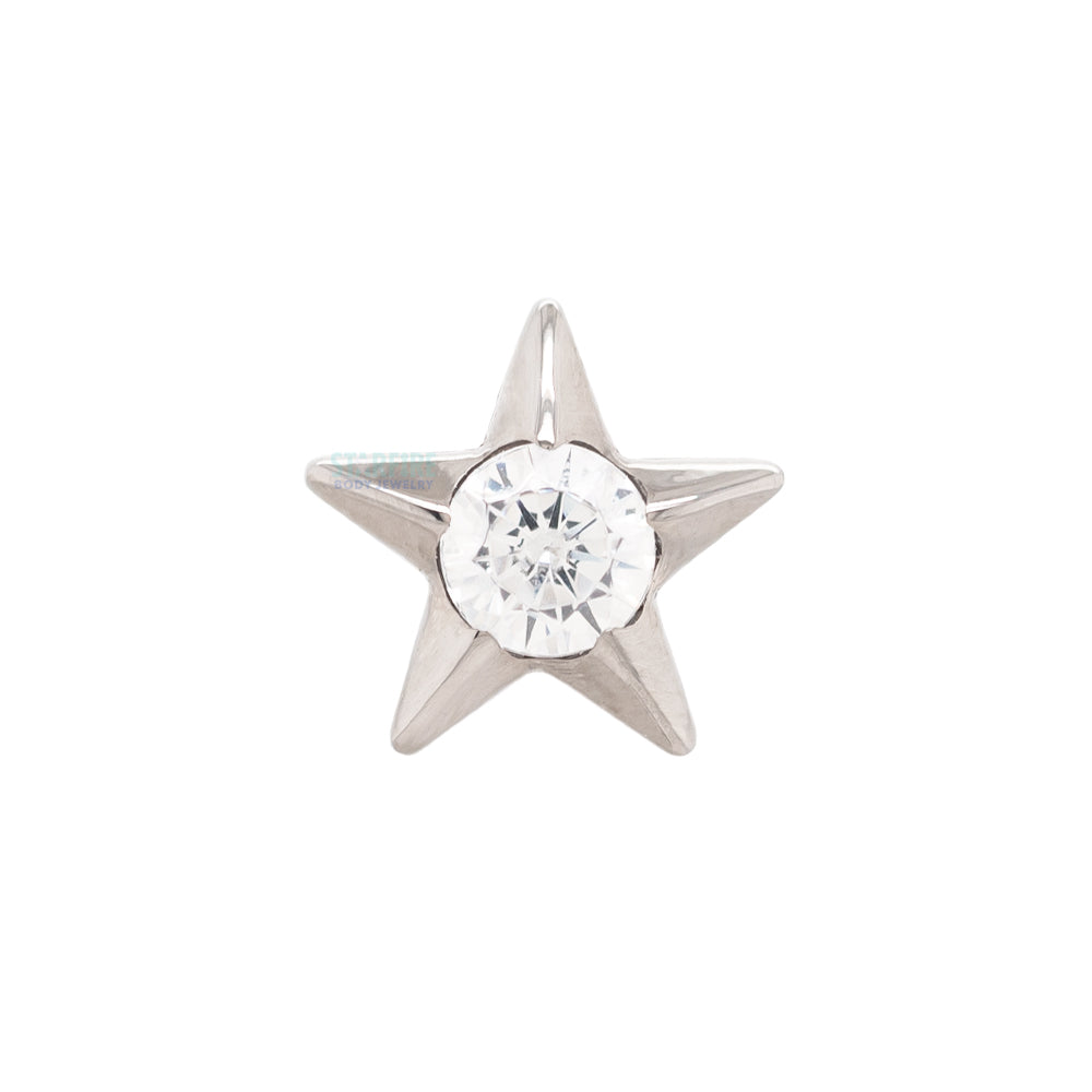 Gem Star Threaded End with Brilliant-Cut Gem