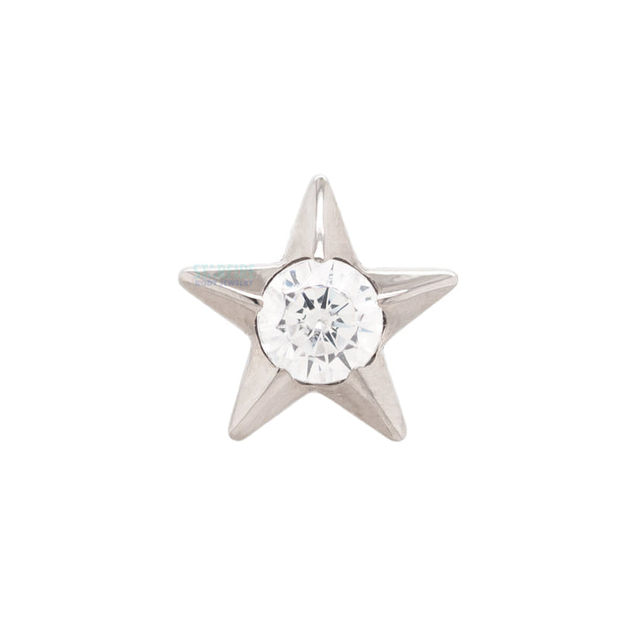 Gem Star Threaded End with Brilliant-Cut Gem