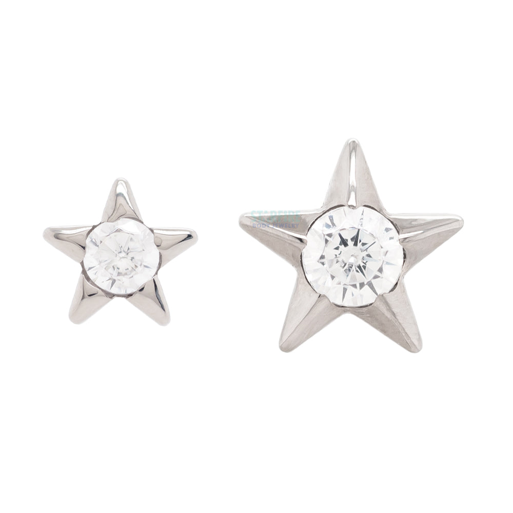 Gem Star Threaded End with Brilliant-Cut Gem