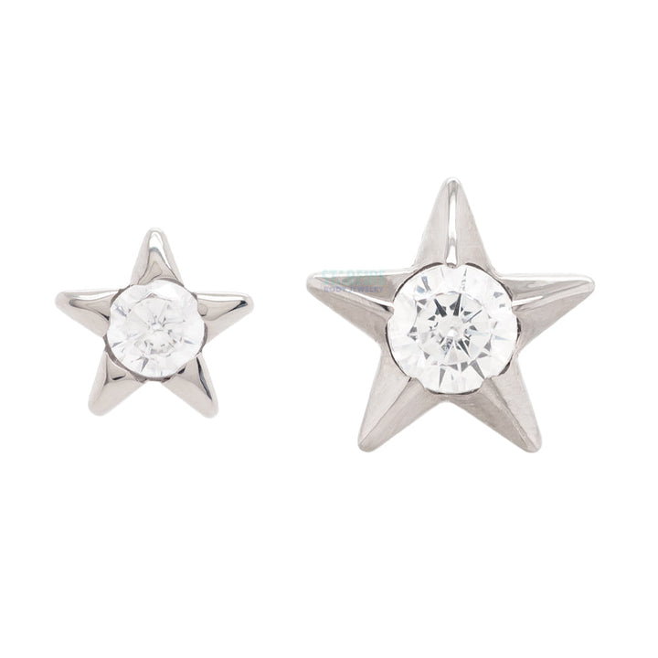 Gem Star Threaded End with Brilliant-Cut Gem