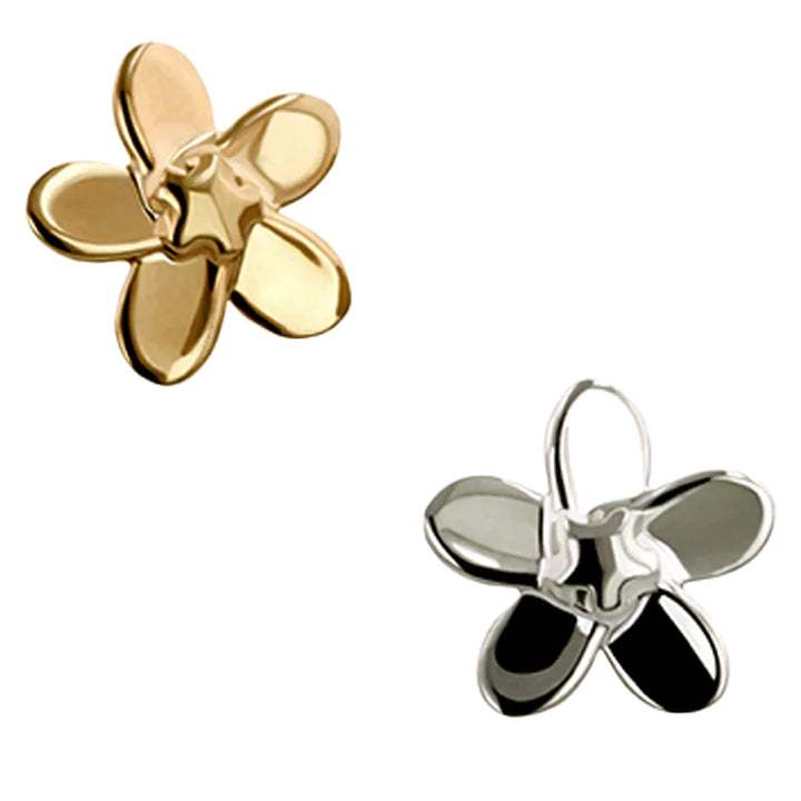 Plumeria Threaded End in Gold