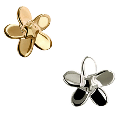 Plumeria Threaded End in Gold