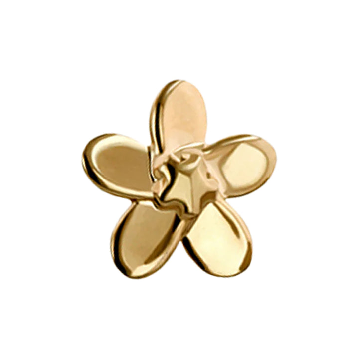 Plumeria Threaded End in Gold
